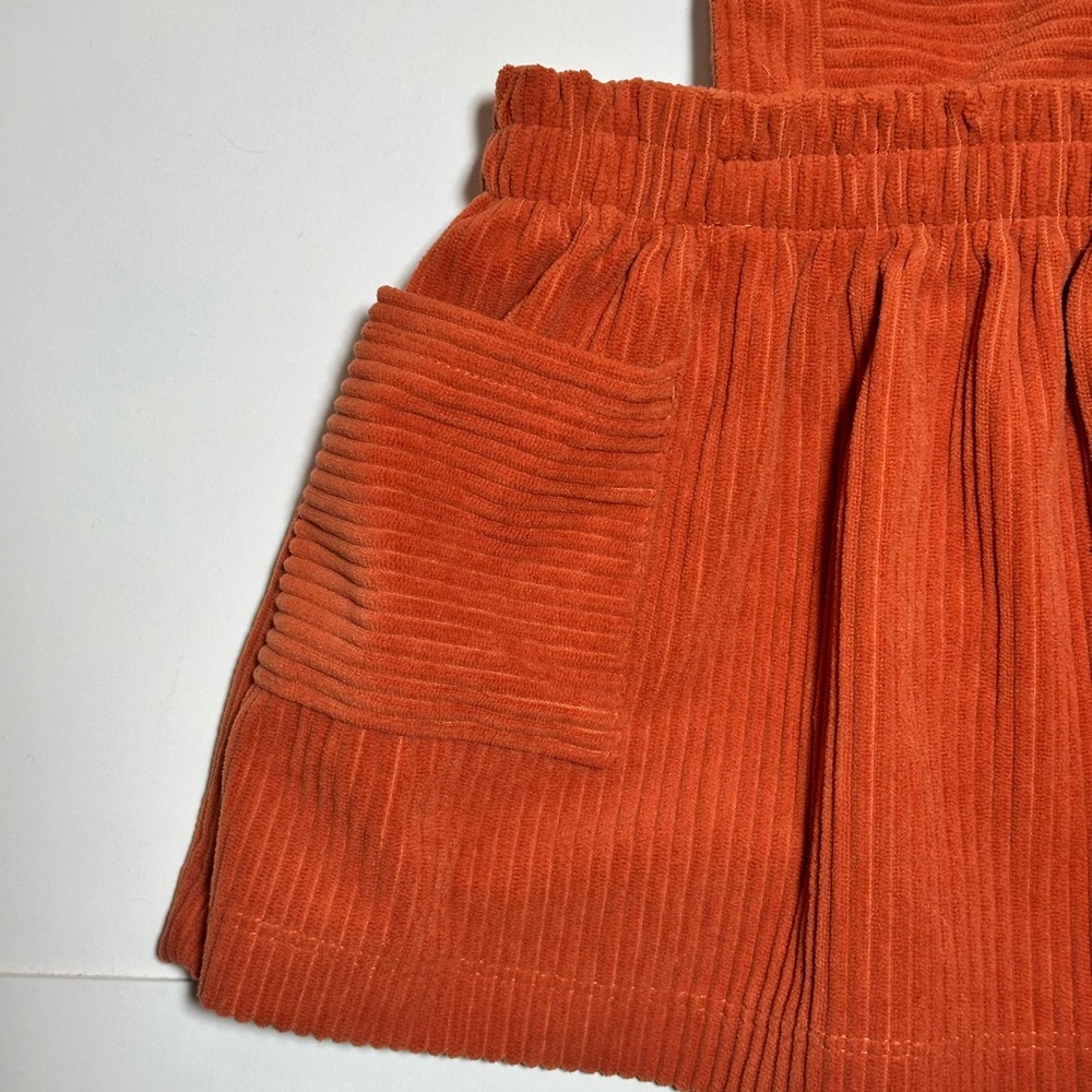 Wonder Nation Baby Girl Orange/Brown Corduroy Overall Dress Size 12M - Picture 5 of 8